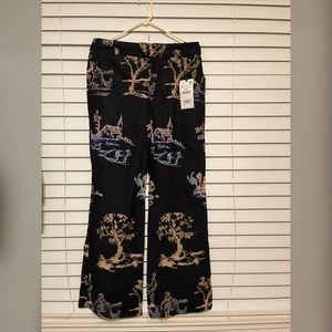 NWT Zara black embroidered pants